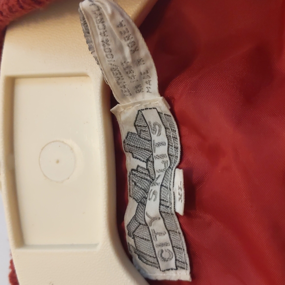 Vtg 70's City Splits Suede Sweater Elbow Jacket Men's Sz XL Maroon - Picture 10 of 10